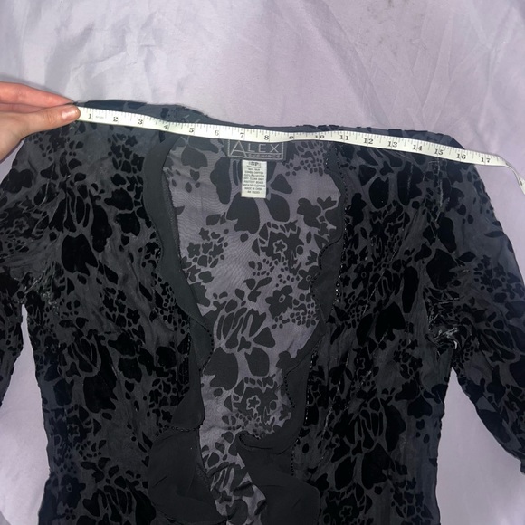 Vintage Velvet Black Floral Cardigan - Picture 7 of 9